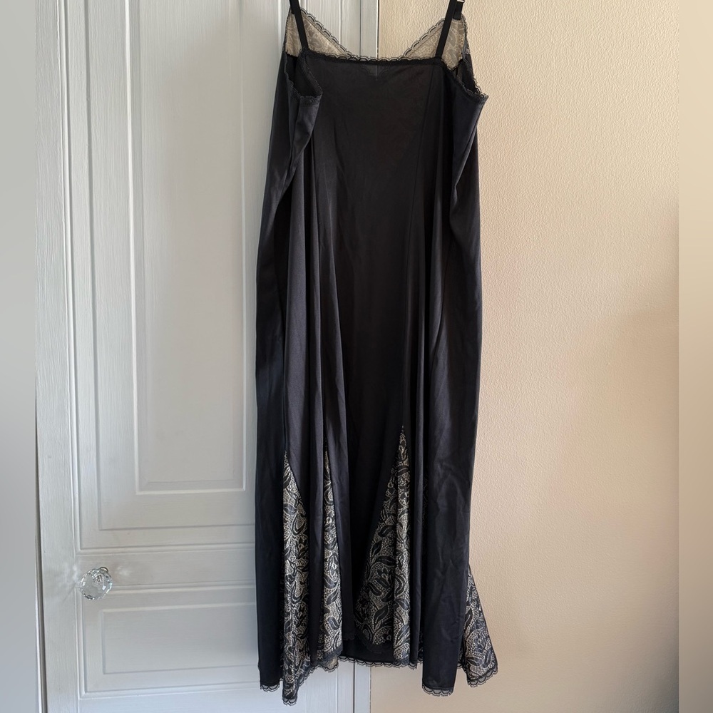 Vintage Vanity Fair Nightgown Long Old Hollywood Glamour Black Size 34 Lingerie - Picture 5 of 8